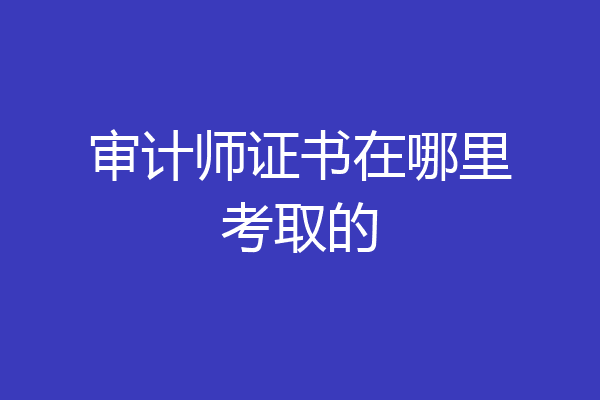 审计师证书在哪里考取的