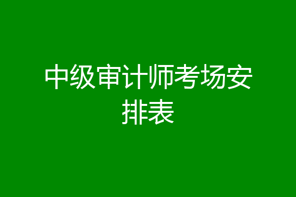 中级审计师考场安排表