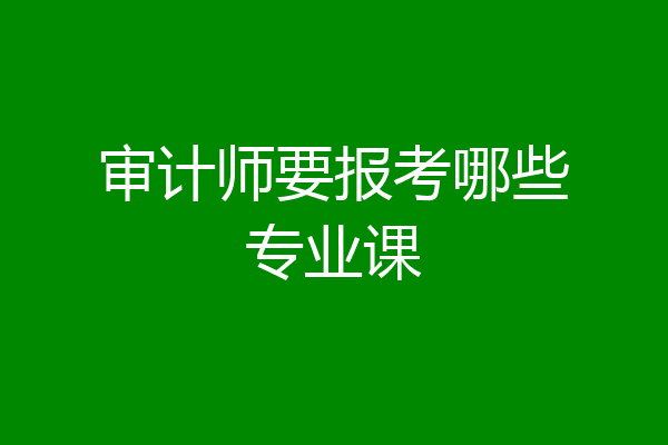 审计师要报考哪些专业课