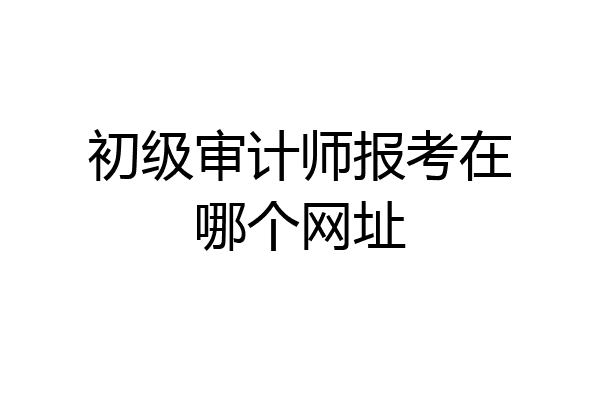 初级审计师报考在哪个网址