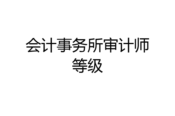 会计事务所审计师等级