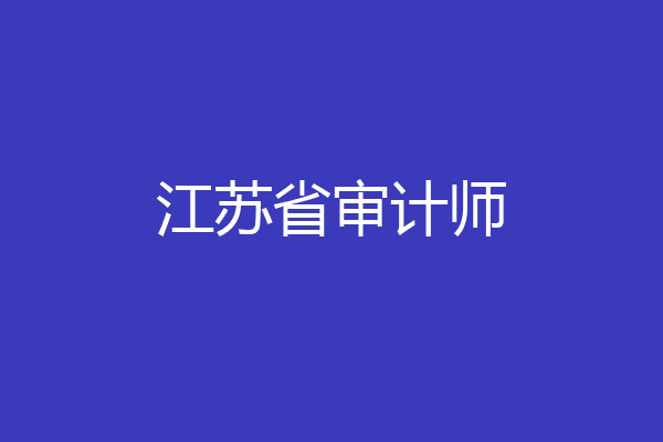 江苏省审计师