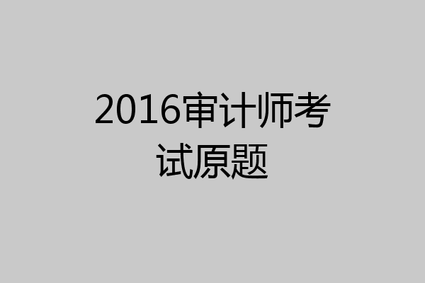 2016审计师考试原题
