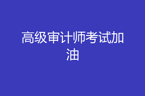 高级审计师考试加油