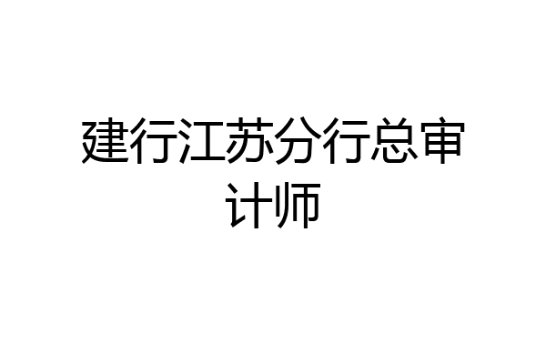 建行江苏分行总审计师