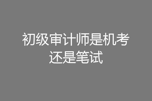 初级审计师是机考还是笔试