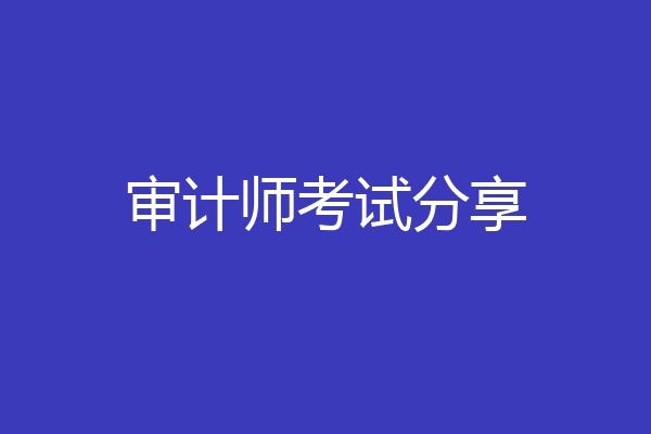 审计师考试分享