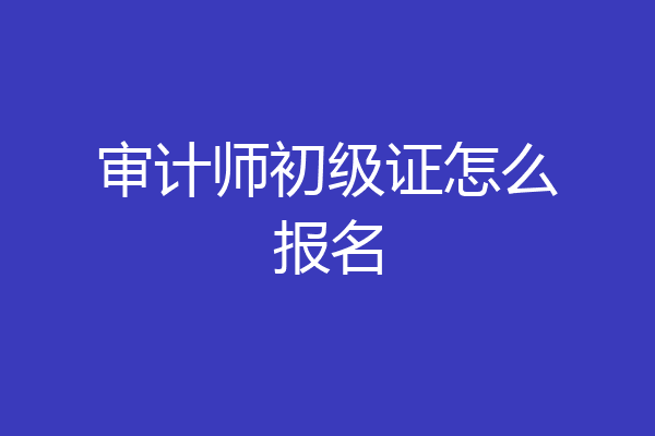 审计师初级证怎么报名