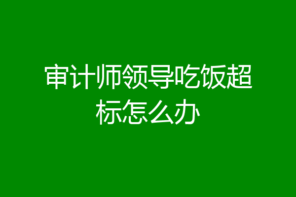 审计师领导吃饭超标怎么办