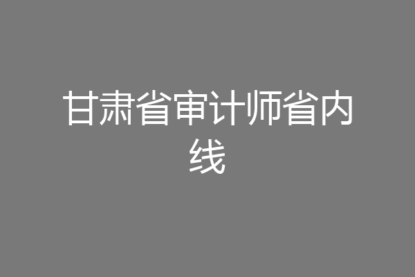 甘肃省审计师省内线