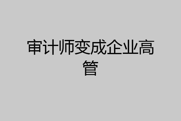 审计师变成企业高管