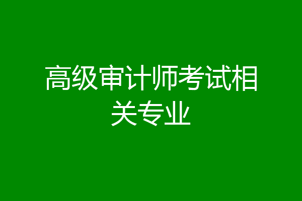 高级审计师考试相关专业