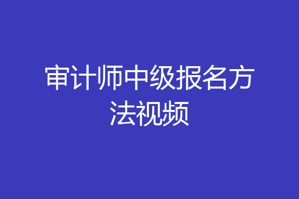审计师中级报名方法视频