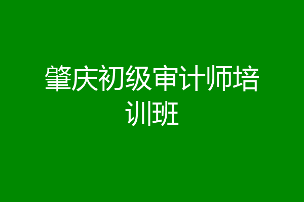 肇庆初级审计师培训班