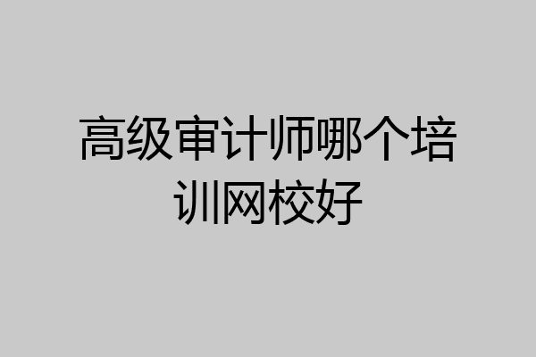 高级审计师哪个培训网校好