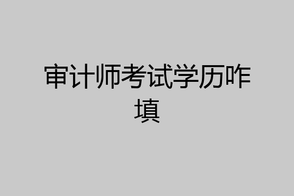 审计师考试学历咋填