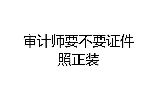 审计师要不要证件照正装