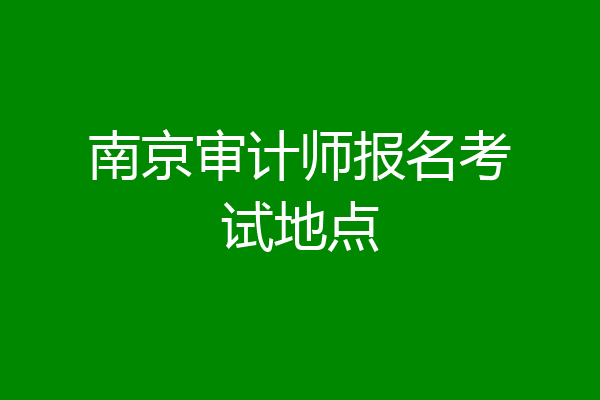 南京审计师报名考试地点