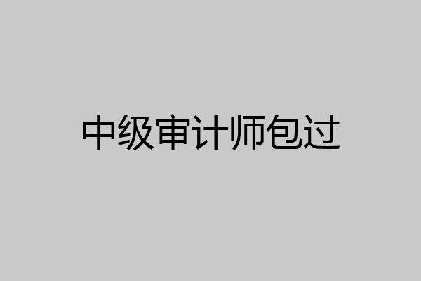 中级审计师包过