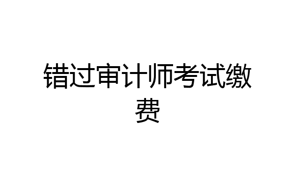 错过审计师考试缴费