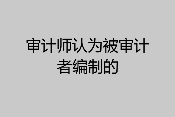 审计师认为被审计者编制的
