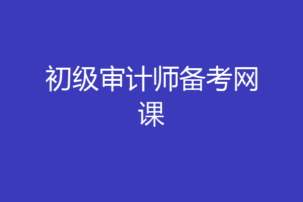 初级审计师备考网课