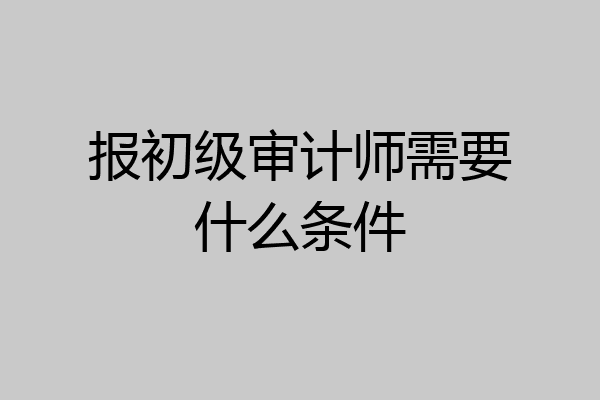 报初级审计师需要什么条件