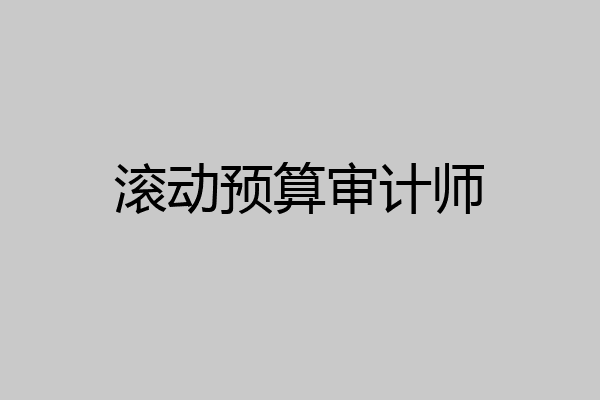 滚动预算审计师