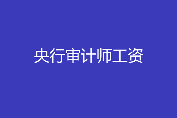 央行审计师工资