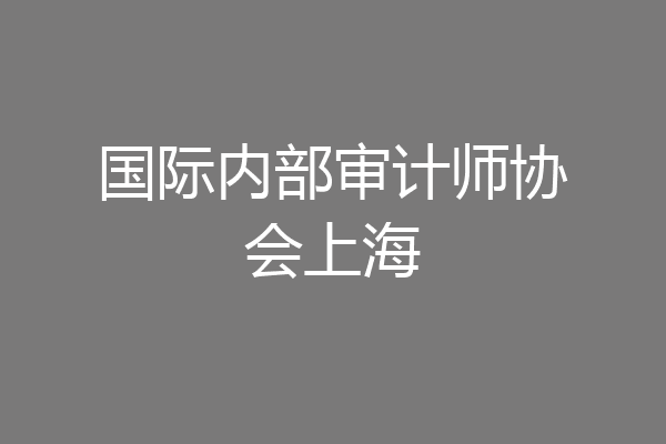 国际内部审计师协会上海
