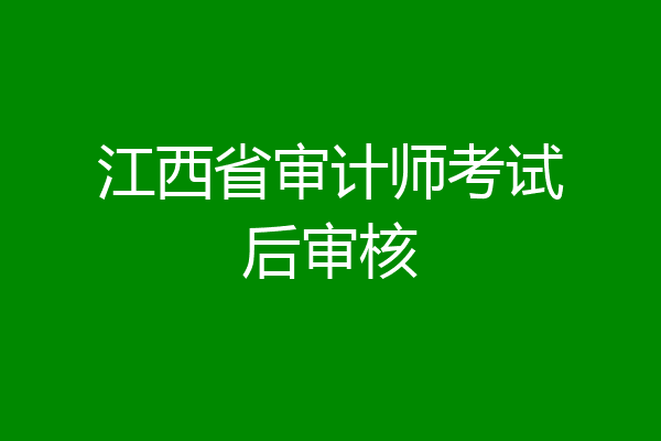 江西省审计师考试后审核