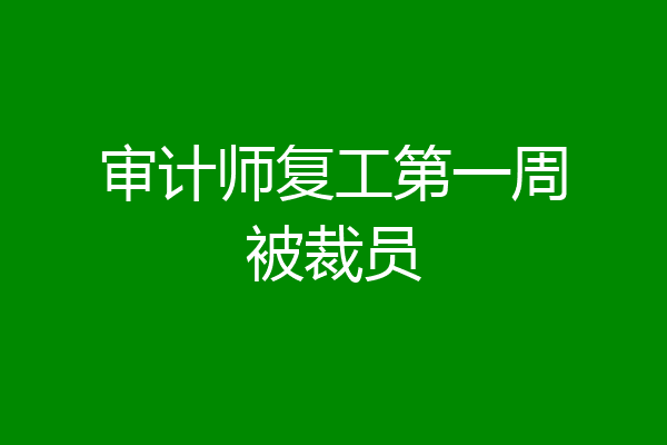 审计师复工第一周被裁员