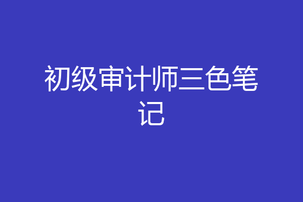 初级审计师三色笔记