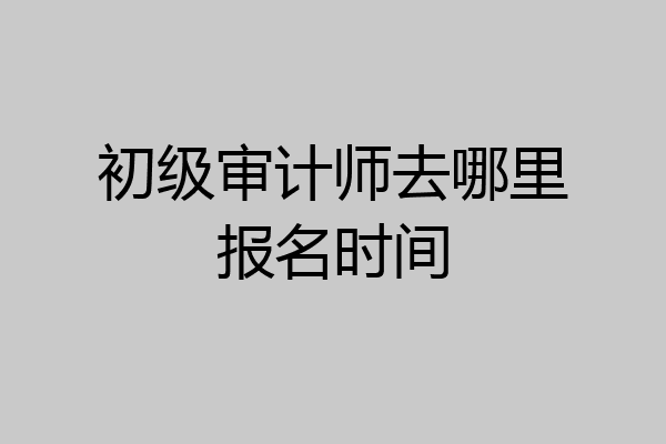 初级审计师去哪里报名时间