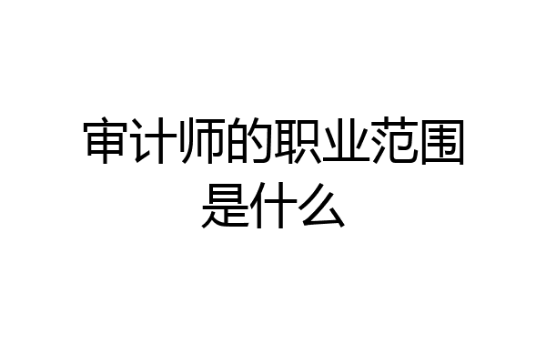 审计师的职业范围是什么