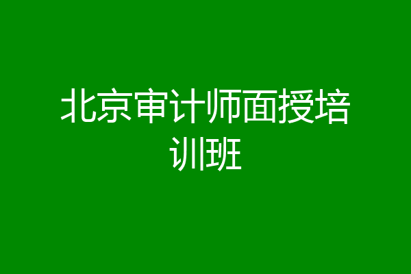北京审计师面授培训班