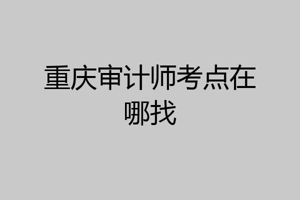 重庆审计师考点在哪找