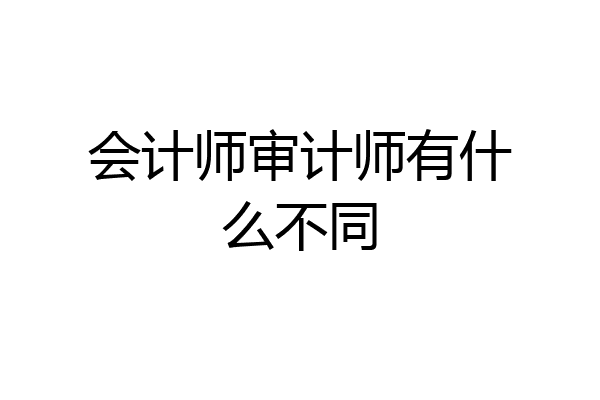 会计师审计师有什么不同