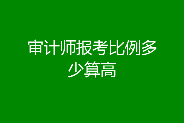 审计师报考比例多少算高