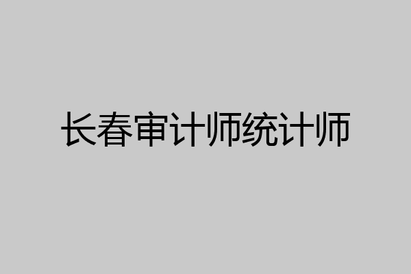 长春审计师统计师