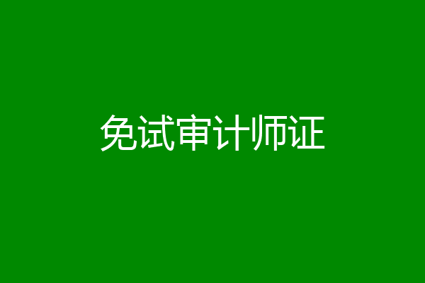 免试审计师证