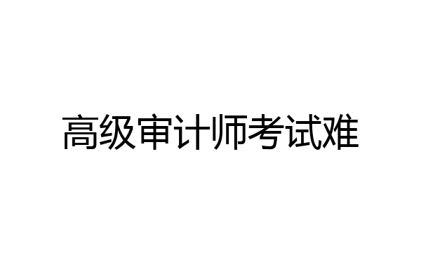 高级审计师考试难
