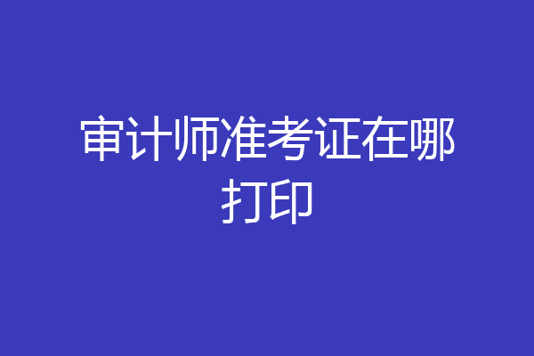 审计师准考证在哪打印