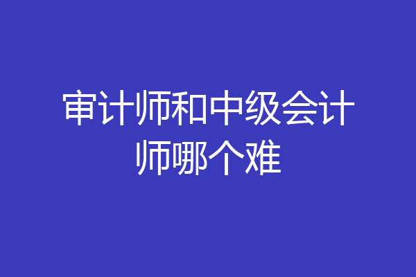 审计师和中级会计师哪个难