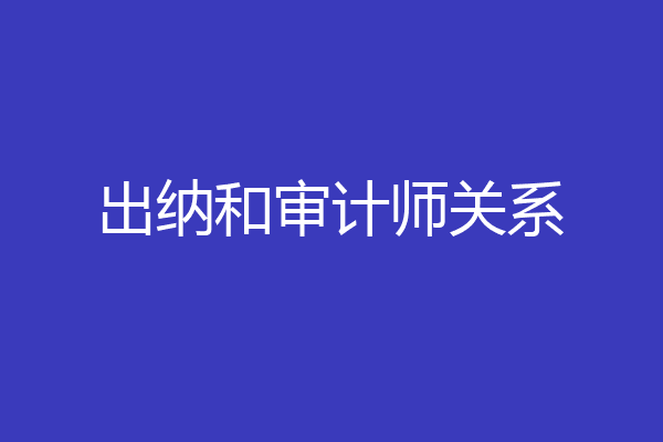 出纳和审计师关系