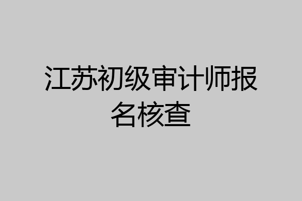 江苏初级审计师报名核查