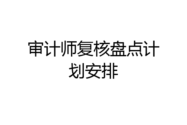审计师复核盘点计划安排