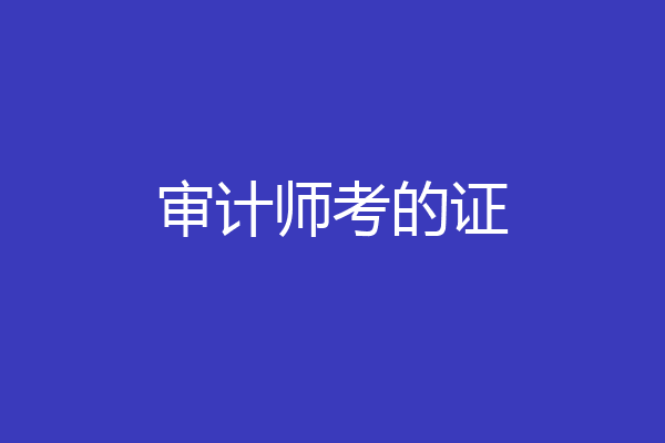 审计师考的证