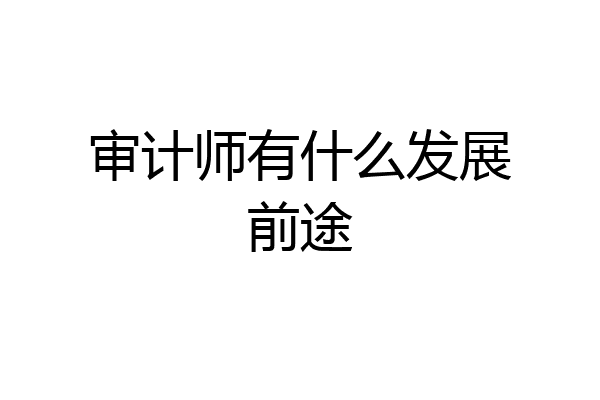 审计师有什么发展前途