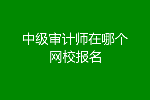 中级审计师在哪个网校报名